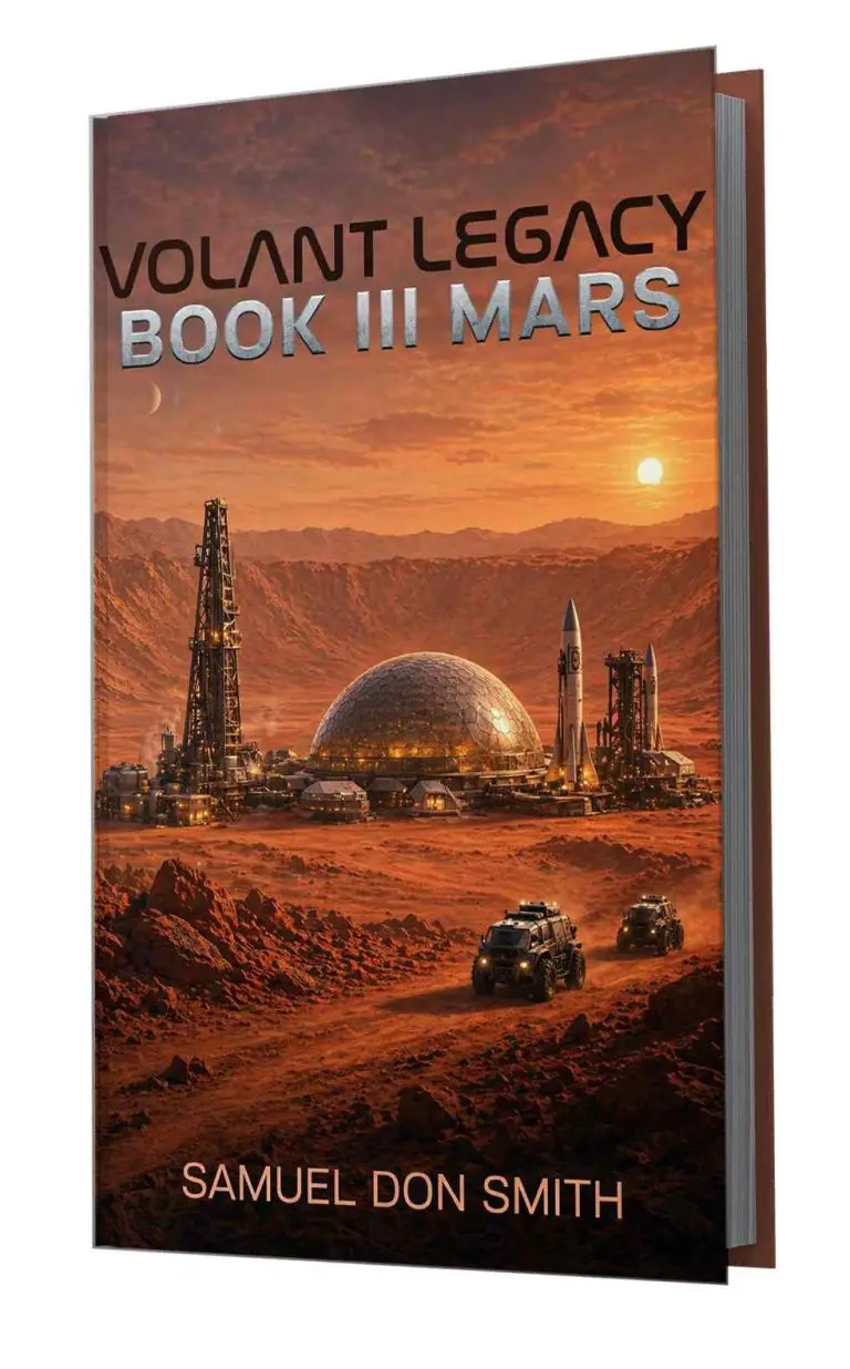 Volant Legacy Book III Mars book cover by Samuel Don Smith depicting first crewed Mars mission and terraforming thriller